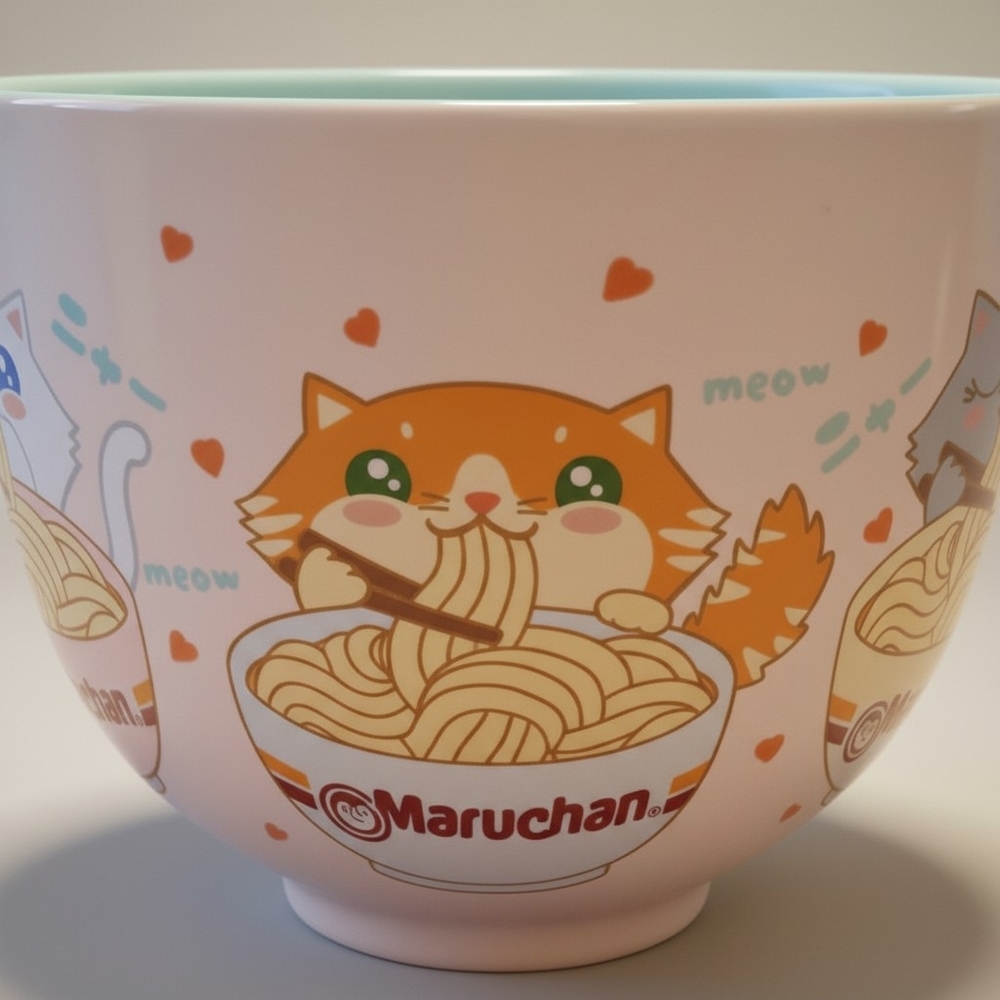 Maruchan Kawaii Cats Ramen Noodle Bowl Home Kitchen Novelty Collectors Item Cute